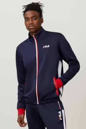 FILA Lacklen Jackets Red / White,Mens Clothing | CA.XQLYIG825